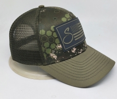 Custom Camouflage Trucker Cap With Rubber Patch